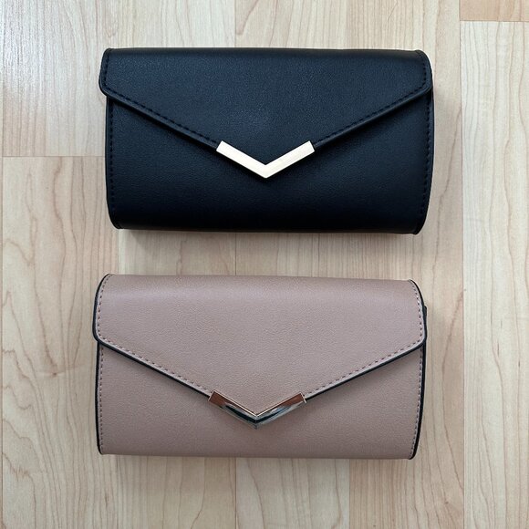 DSW Black & Nude Evening Clutch Crossbody BUNDLE - Picture 1 of 5